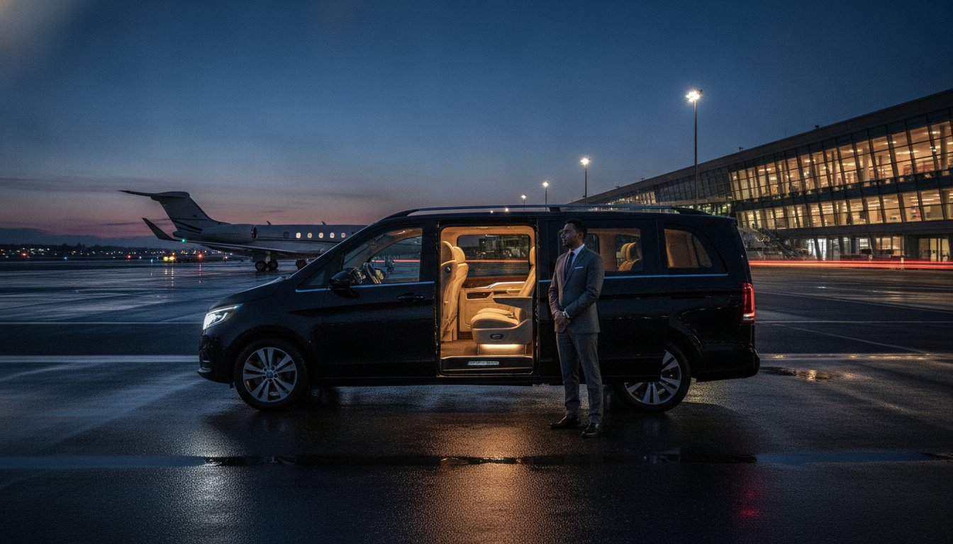 Farnborough airport private jet transfers with 24/7 chauffeur service